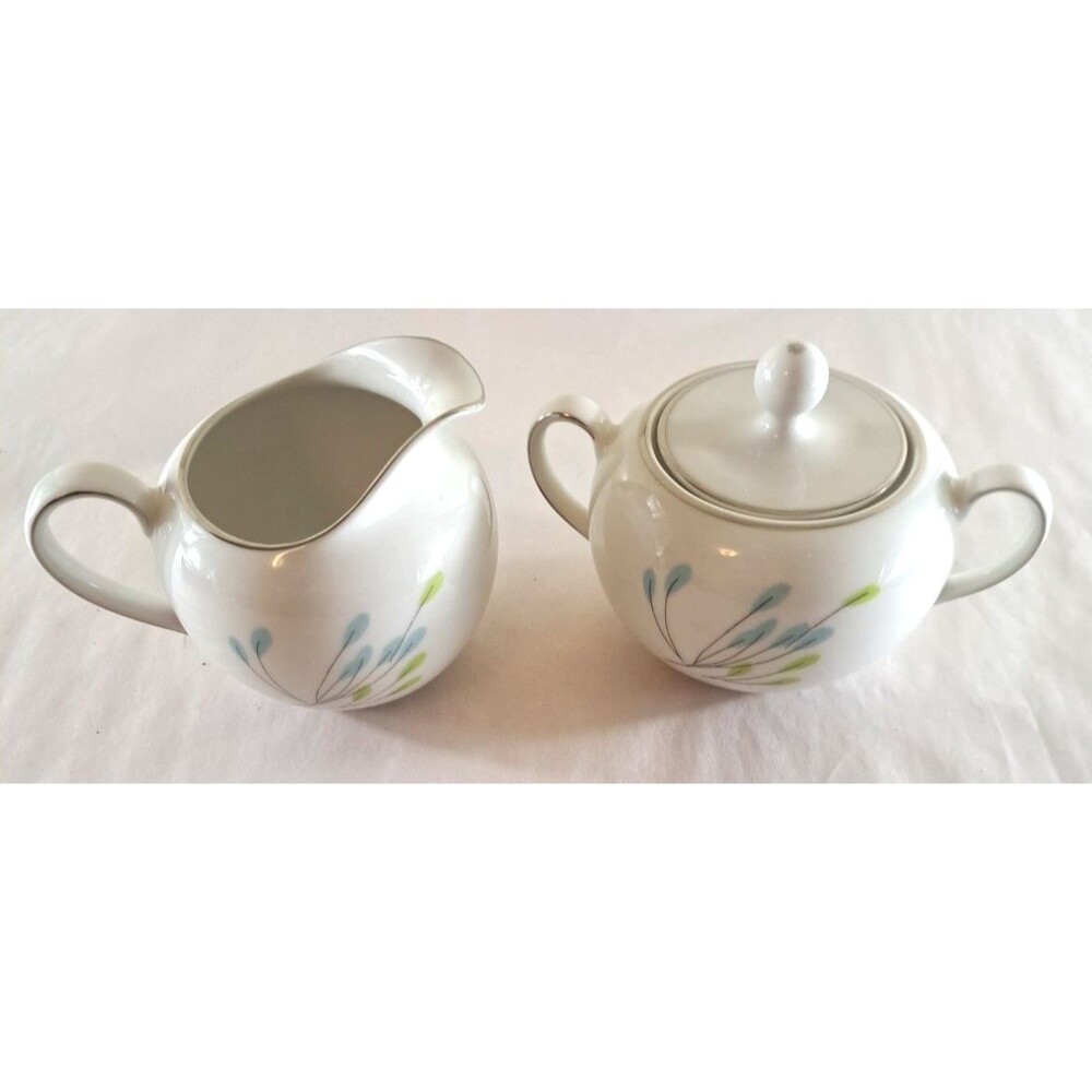Vita Craft Fine China Creamer & Sugar Bowl Symphony MCM Atomic Flower Germany